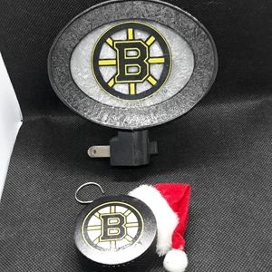 Boston Bruins nightlight & hockey puck ornament